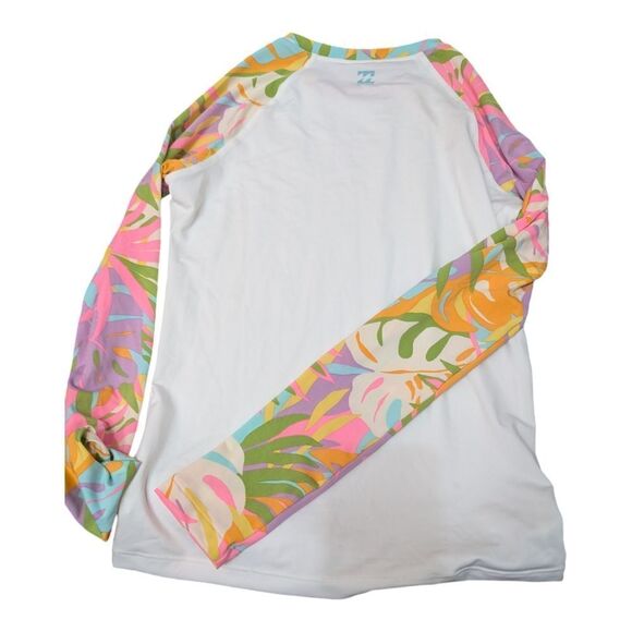 Billabong white tropical floral rashguard size s long sleeves nwot - Picture 7 of 8